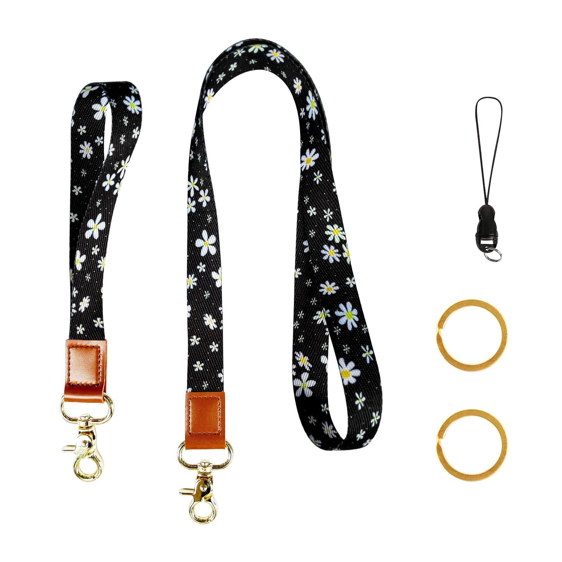 Wholesale Polyester Leopard Lanyard Keychain